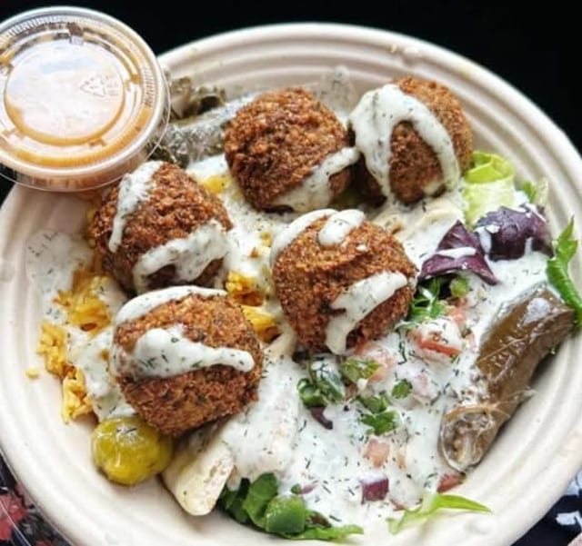 Falafel Over Rice.
